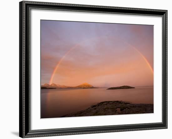 Nordland, Helgeland, A Rainbow at Midnight, Norway-Mark Hannaford-Framed Photographic Print