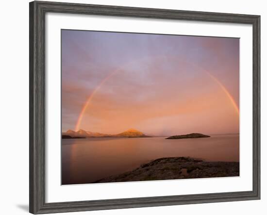 Nordland, Helgeland, A Rainbow at Midnight, Norway-Mark Hannaford-Framed Photographic Print