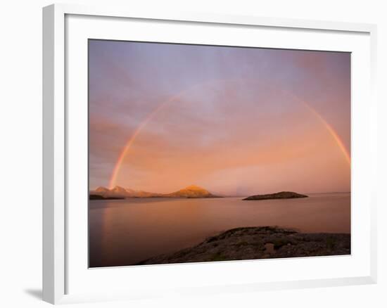 Nordland, Helgeland, A Rainbow at Midnight, Norway-Mark Hannaford-Framed Photographic Print