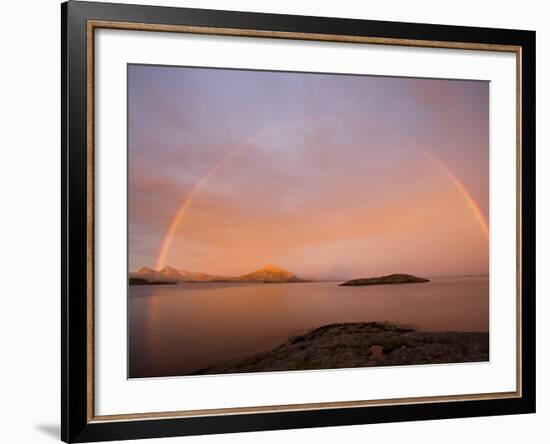 Nordland, Helgeland, A Rainbow at Midnight, Norway-Mark Hannaford-Framed Photographic Print