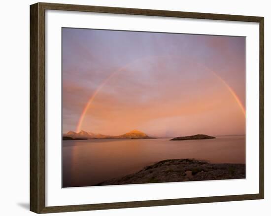 Nordland, Helgeland, A Rainbow at Midnight, Norway-Mark Hannaford-Framed Photographic Print