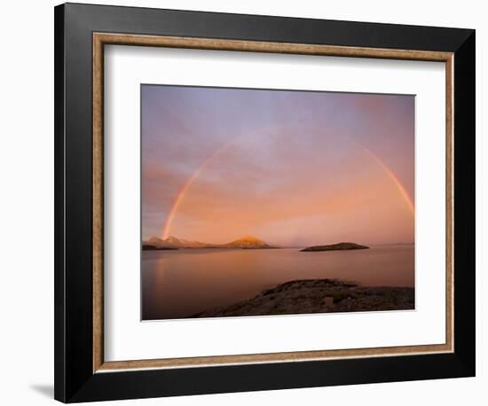 Nordland, Helgeland, A Rainbow at Midnight, Norway-Mark Hannaford-Framed Photographic Print