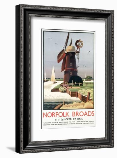 Norfolk Broads Windmill-null-Framed Art Print