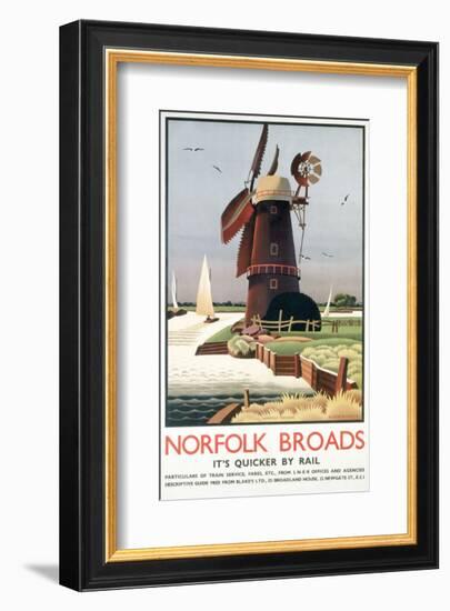 Norfolk Broads Windmill-null-Framed Art Print