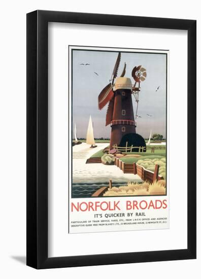 Norfolk Broads Windmill--Framed Art Print