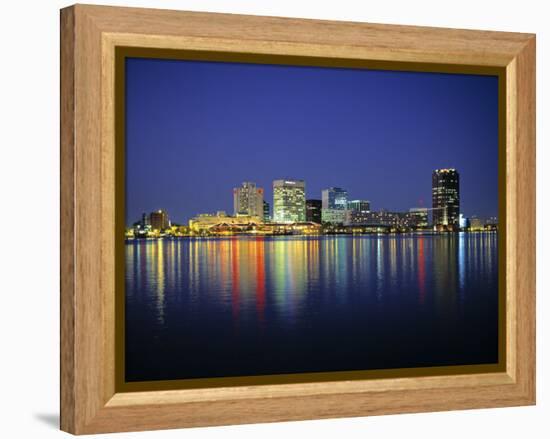 Norfolk Skyline, Virginia, USA-Walter Bibikow-Framed Premier Image Canvas