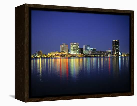 Norfolk Skyline, Virginia, USA-Walter Bibikow-Framed Premier Image Canvas