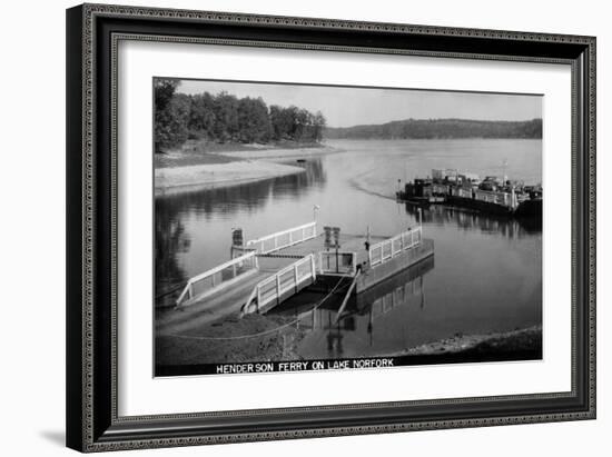 Norfork Lake, Arkansas - View of Henderson Ferry on Lake-Lantern Press-Framed Art Print