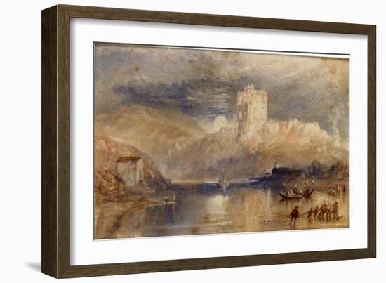 Norham Castle - Moonrise-J. M. W. Turner-Framed Giclee Print