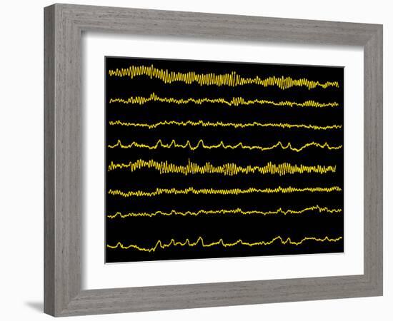 Normal EEG Read Out of the Brains Alpha Waves-Science Photo Library-Framed Photographic Print