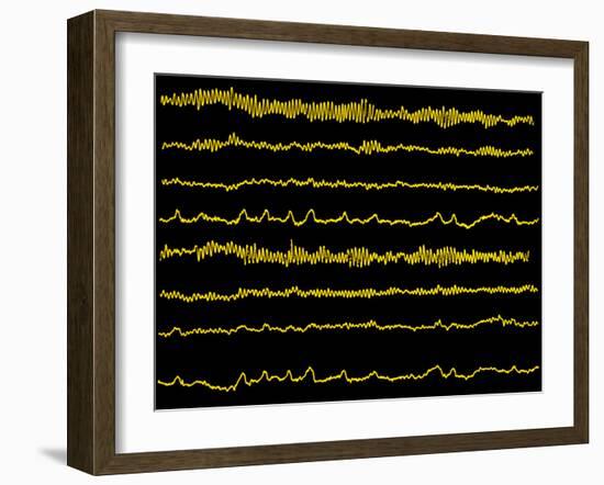 Normal EEG Read Out of the Brains Alpha Waves-Science Photo Library-Framed Photographic Print