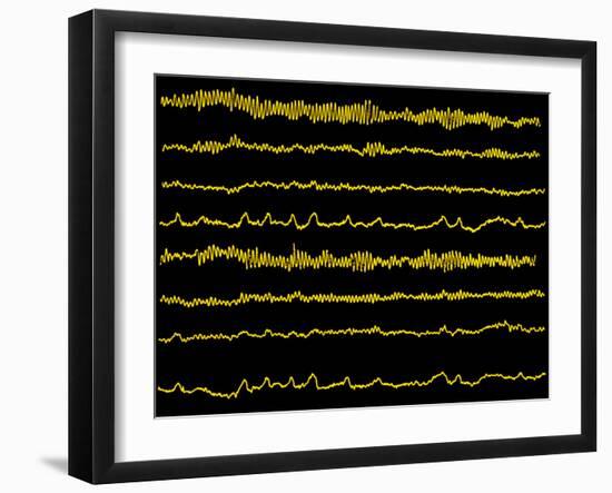 Normal EEG Read Out of the Brains Alpha Waves-Science Photo Library-Framed Photographic Print