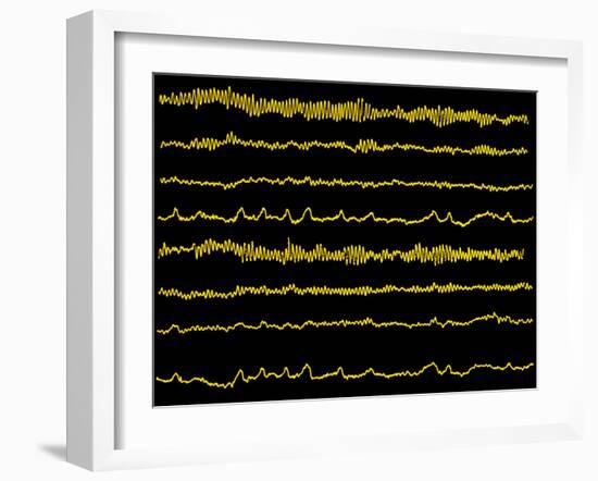 Normal EEG Read Out of the Brains Alpha Waves-Science Photo Library-Framed Photographic Print