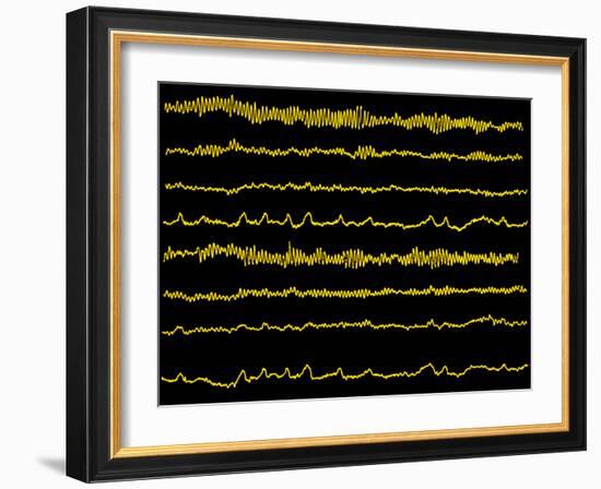 Normal EEG Read Out of the Brains Alpha Waves-Science Photo Library-Framed Photographic Print