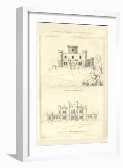 Norman Castle and Lancastrian Mansion-Richard Brown-Framed Art Print