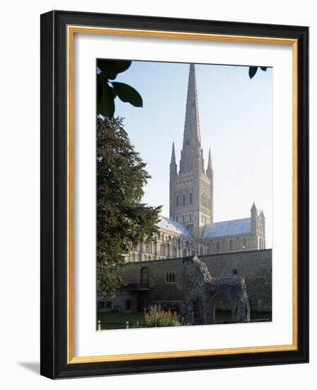 Norman Cathedral, Dating from 11th Century, with 15th Century Spire, Norwich-Nedra Westwater-Framed Photographic Print