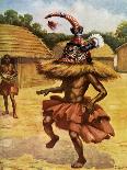 Swaziland Witch-Doctor Goes Round the Village "Smelling" for the Sorcerer-Norman H. Hardy-Framed Stretched Canvas