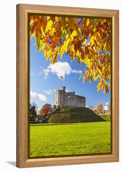 Norman Keep in autumn, Cardiff Castle, Cardiff, Wales, United Kingdom, Europe-Billy Stock-Framed Premier Image Canvas