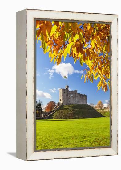 Norman Keep in autumn, Cardiff Castle, Cardiff, Wales, United Kingdom, Europe-Billy Stock-Framed Premier Image Canvas