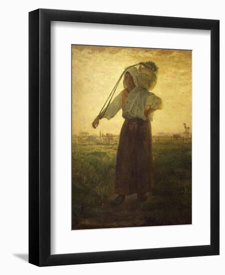 Norman Milkmaid in Greville, 1874-Jean-François Millet-Framed Giclee Print