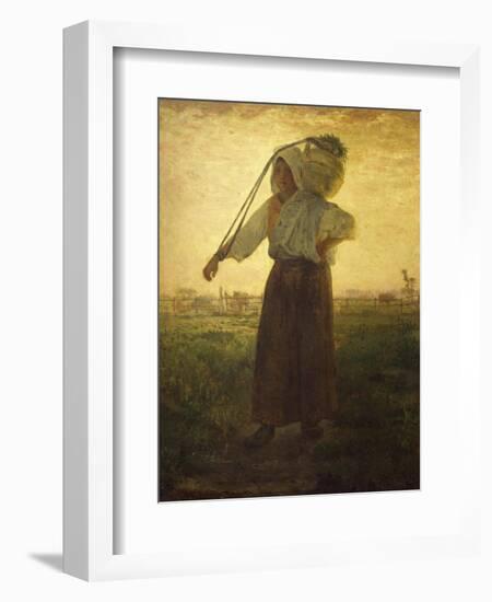 Norman Milkmaid in Greville, 1874-Jean-François Millet-Framed Giclee Print