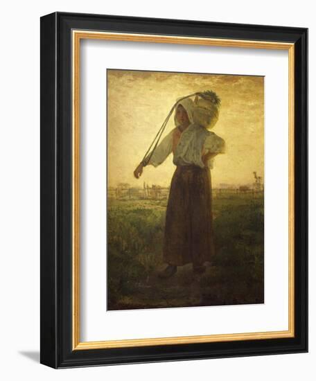 Norman Milkmaid in Greville, 1874-Jean-François Millet-Framed Giclee Print