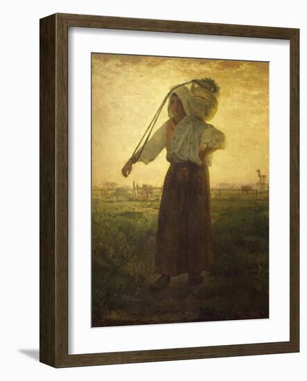 Norman Milkmaid in Greville, 1874-Jean-François Millet-Framed Giclee Print