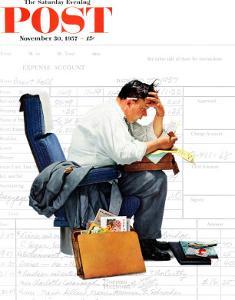 "Balancing the Expense Account" Saturday Evening Post Cover, November 30,1957 by Norman Rockwell