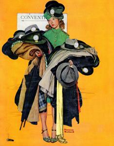"Hatcheck Girl", May 3,1941 by Norman Rockwell