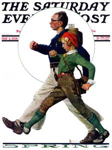 "Hikers" Saturday Evening Post Cover, May 5,1928 by Norman Rockwell