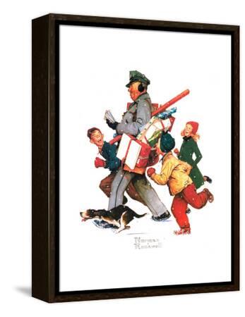 Norman Rockwell ジョリーポストマン 　メリークリスマス Jolly Postman Premium Giclee Print - Norman Rockwell | Art.com