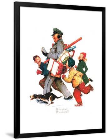Jolly Postman Premium Giclee Print - Norman Rockwell | Art.com