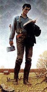 Lincoln the Railsplitter (or Young Woodcutter) by Norman Rockwell
