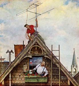 "New T.V. Set", November 5,1949 by Norman Rockwell