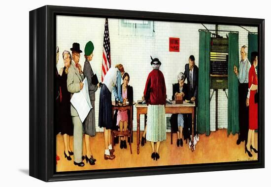 "Norman Rockwell Paints America at the Polls", November 4,1944-Norman Rockwell-Framed Premier Image Canvas