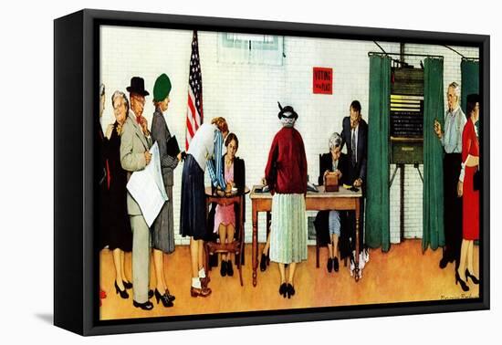 "Norman Rockwell Paints America at the Polls", November 4,1944-Norman Rockwell-Framed Premier Image Canvas