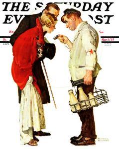 "Partygoers" Saturday Evening Post Cover, March 9,1935 by Norman Rockwell