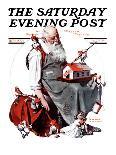 "Santa at the Map" Saturday Evening Post Cover, December 16,1939-Norman Rockwell-Giclee Print