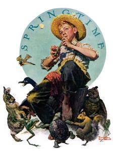 "Springtime, 1927", April 16,1927 by Norman Rockwell