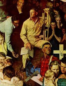"The Long Shadow of Lincoln", February 10,1945 by Norman Rockwell