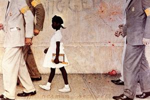 The Problem We All Live With (or Walking to School--Schoolgirl with U.S. Marshals)