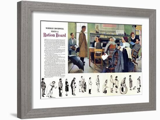 "Norman Rockwell visit a Ration Board", July 15,1944-Norman Rockwell-Framed Giclee Print