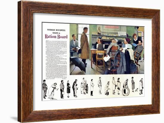 "Norman Rockwell visit a Ration Board", July 15,1944-Norman Rockwell-Framed Giclee Print