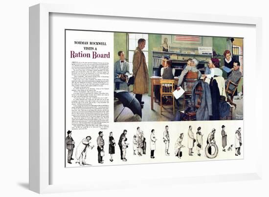 "Norman Rockwell visit a Ration Board", July 15,1944-Norman Rockwell-Framed Giclee Print