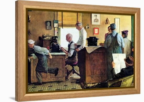 Norman Rockwell Visits a Country Editor-Norman Rockwell-Framed Premier Image Canvas