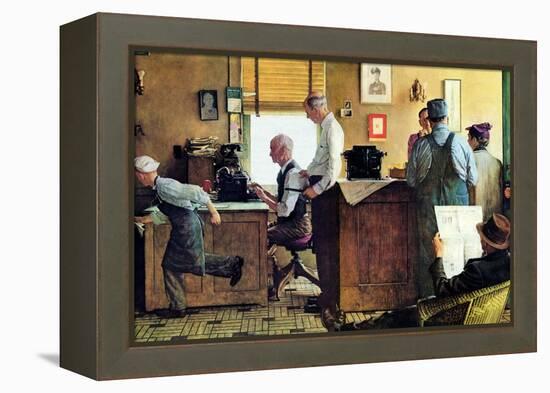Norman Rockwell Visits a Country Editor-Norman Rockwell-Framed Premier Image Canvas