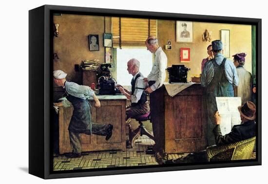 Norman Rockwell Visits a Country Editor-Norman Rockwell-Framed Premier Image Canvas