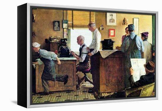 Norman Rockwell Visits a Country Editor-Norman Rockwell-Framed Premier Image Canvas