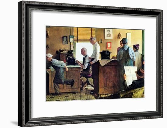 Norman Rockwell Visits a Country Editor-Norman Rockwell-Framed Giclee Print