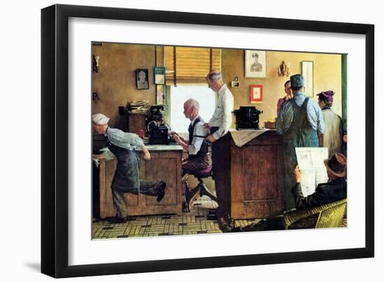 Norman Rockwell Visits a Country Editor-Norman Rockwell-Framed Giclee Print